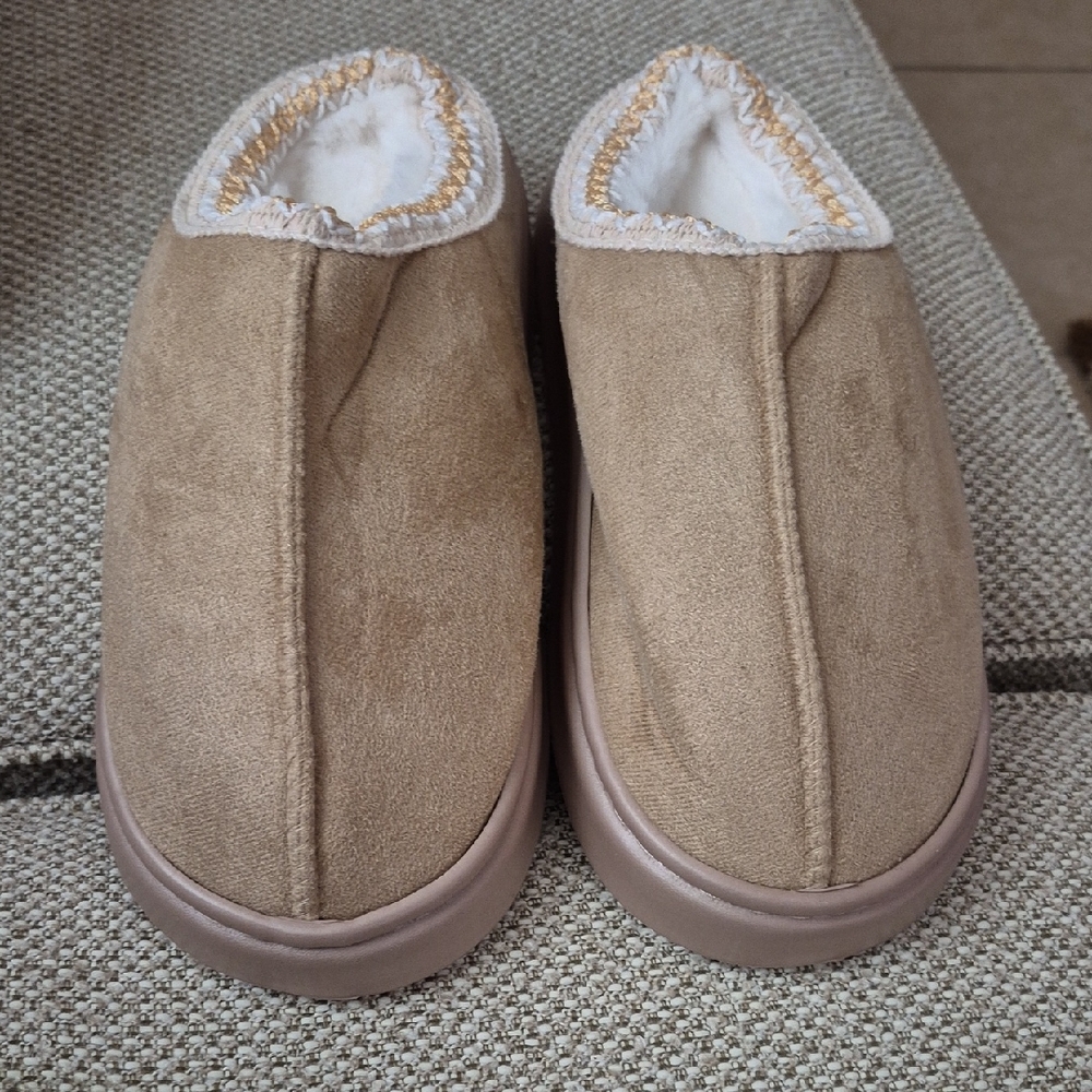Plush Tan Slippers